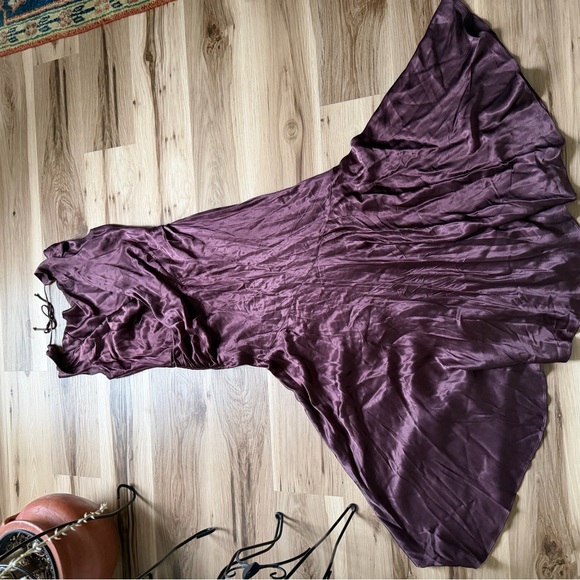 Meshki Deep Brown Satin Maxi Dress - Picture 10 of 12